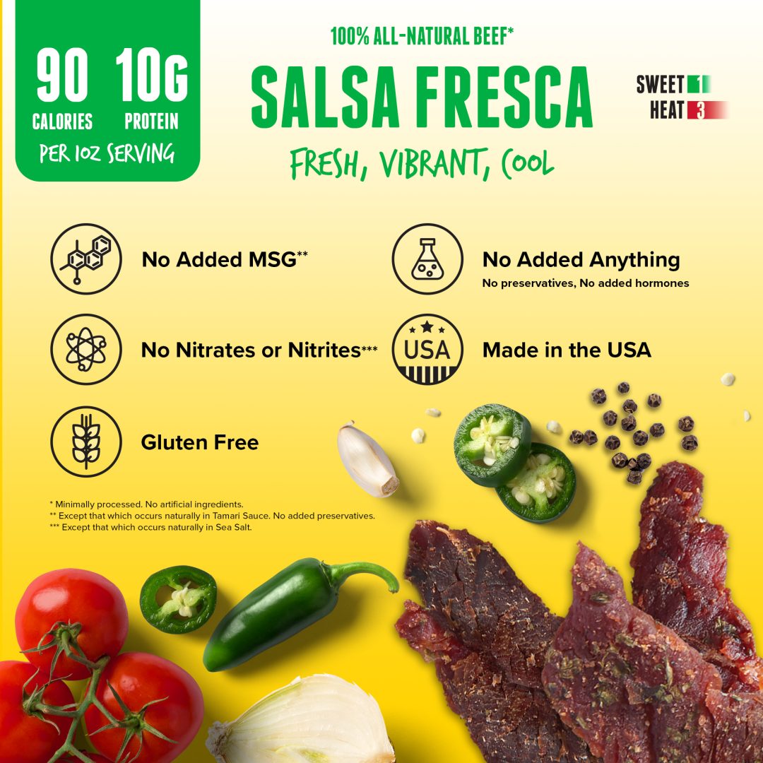 Baja Vida Beef Jerky Salsa Fresca Callouts