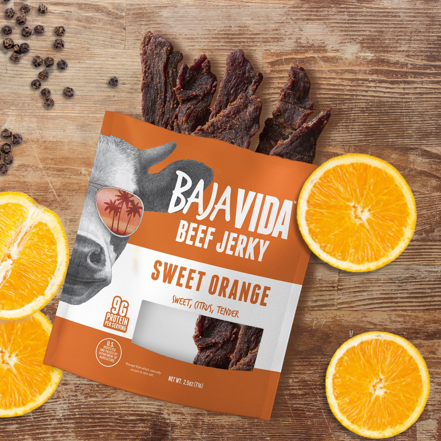 Sweet Orange Beef Jerky | 100% Natural, Gluten Free Snack | Baja Jerky