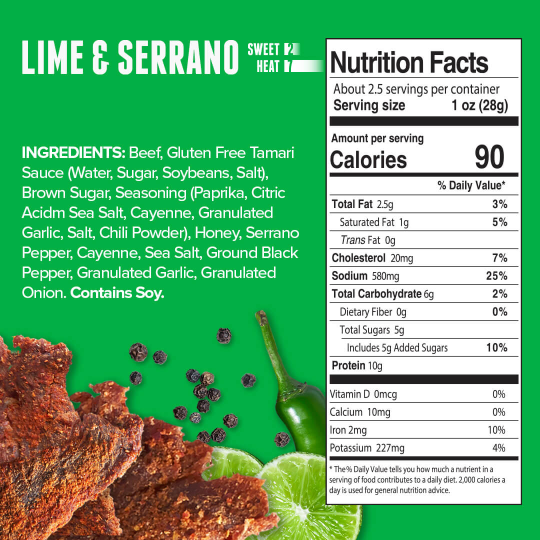 lime and serrano pepper nutrition info