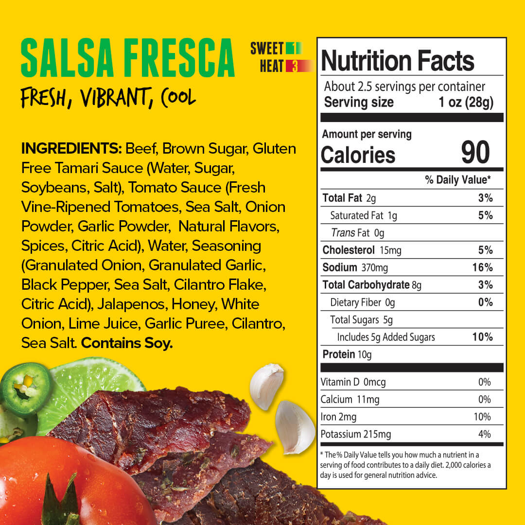 Salsa Fresca Beef Jerky Nutrition