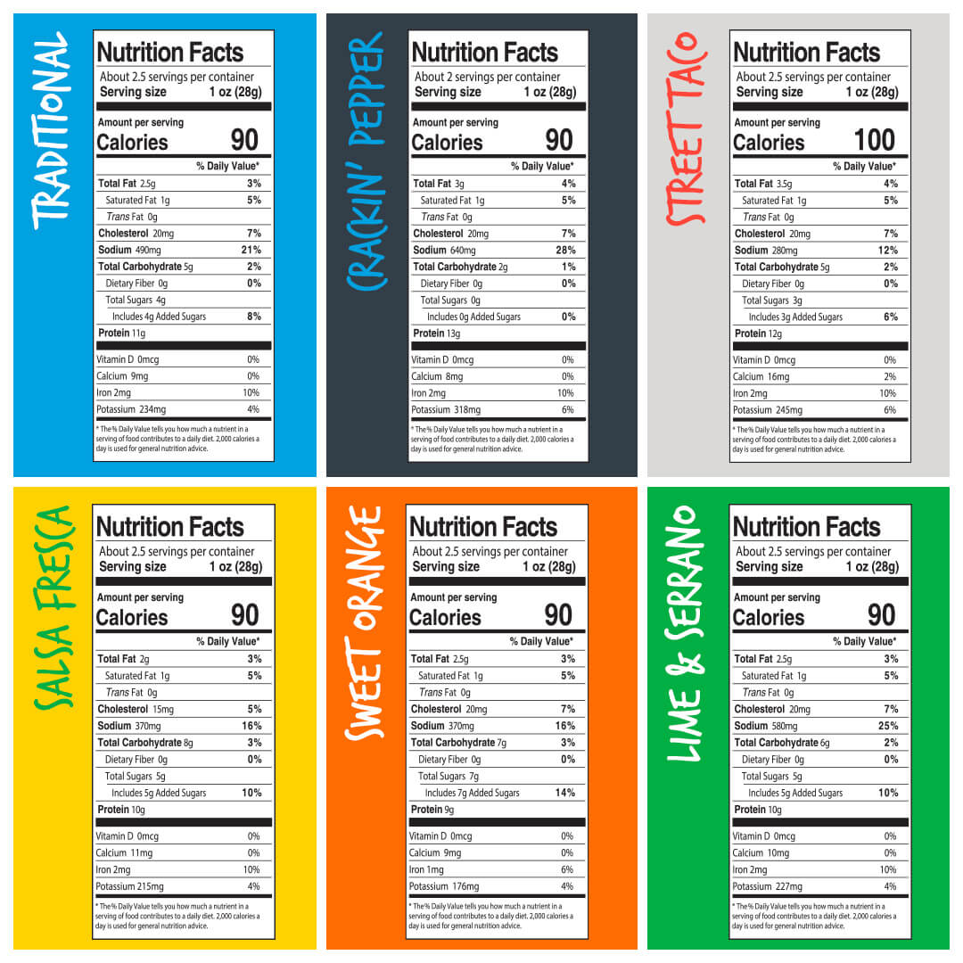 Variety 6 Pack Nutrition Info