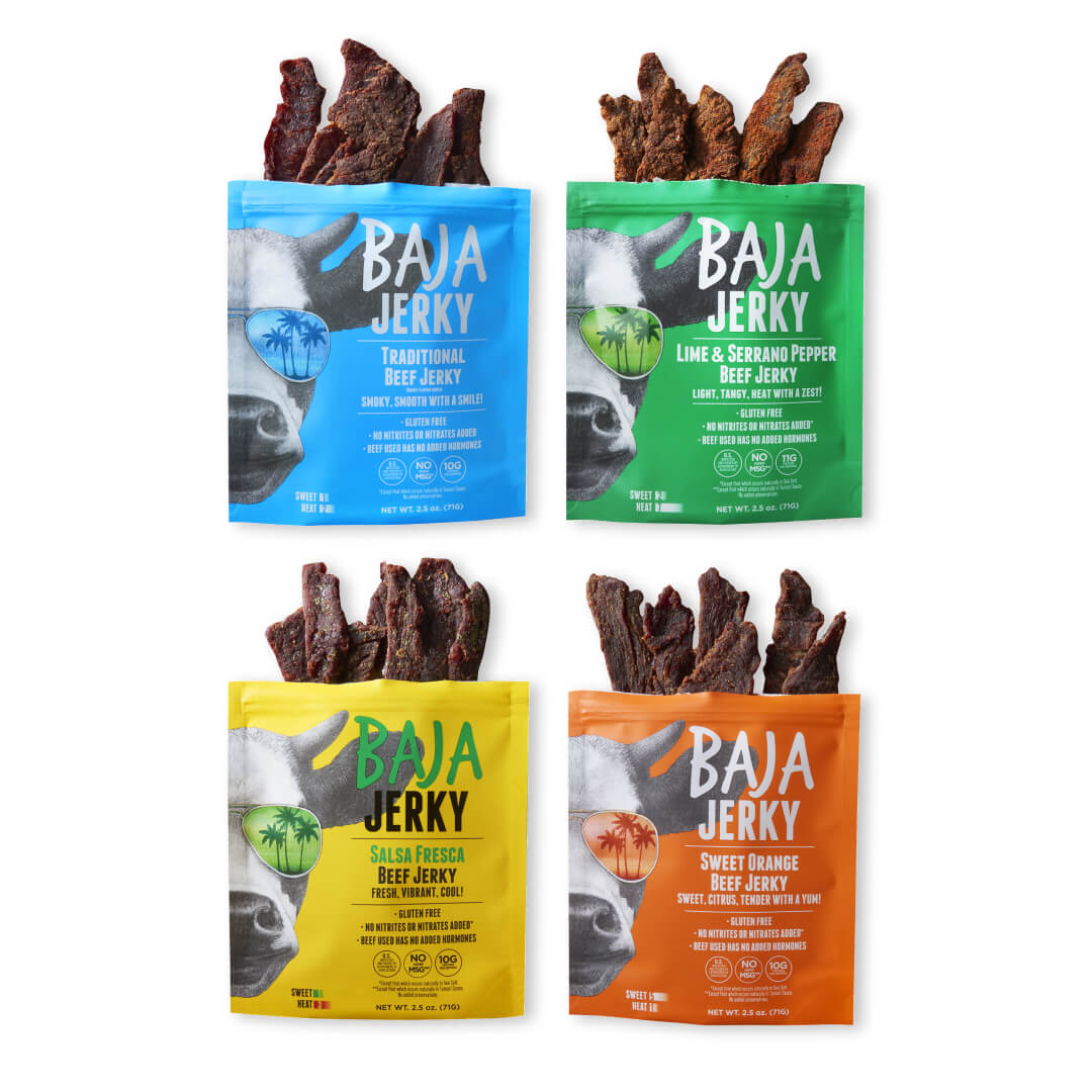 Variety 2.5oz 4-Pack | Try Our Vibrant Beef Jerky Flavors - Baja Vida