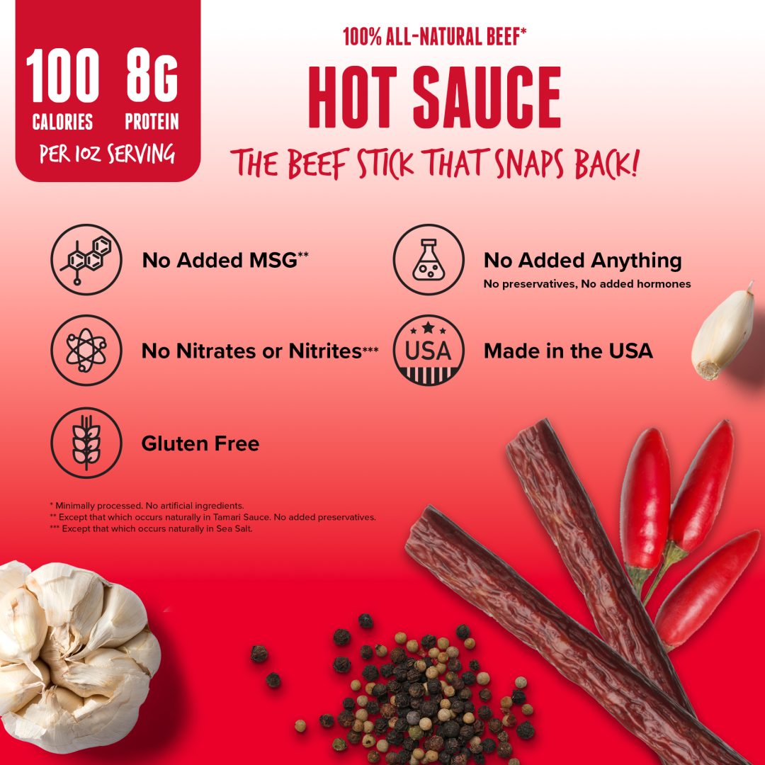Baja Vida Beef Sticks - Hot Sauce - 1oz - Callouts